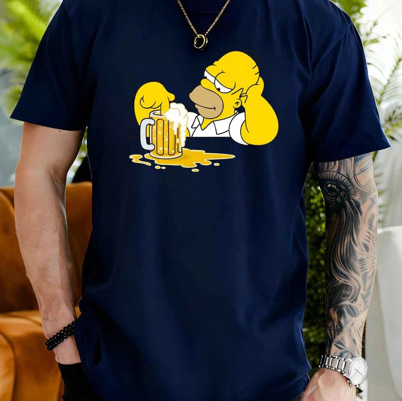Simpsons T-Shirt - Homer Drinking Beer (ONLINE ORDER ONLY)