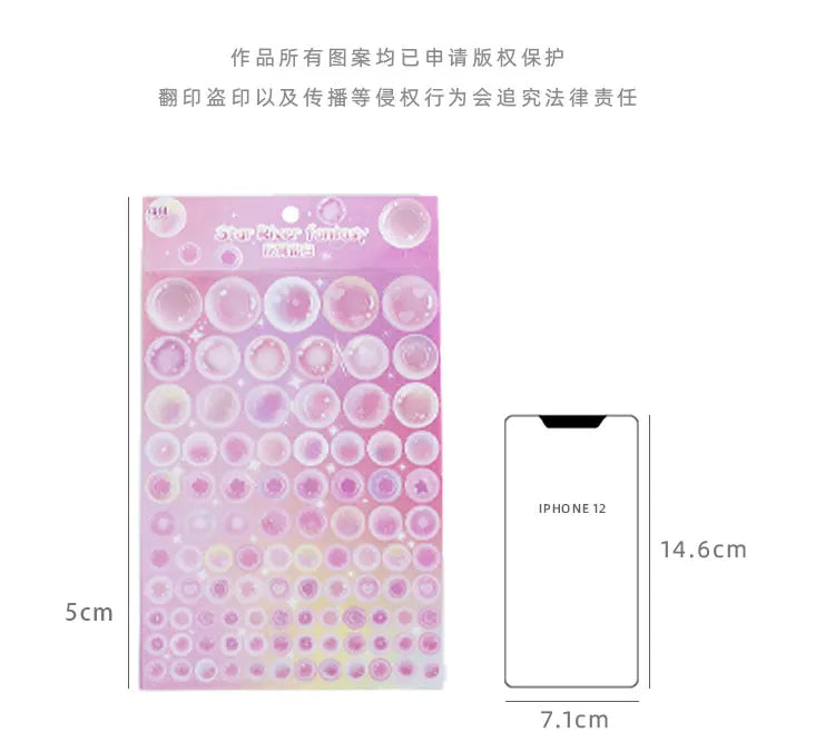 1pcs Cute Colorful Bubble Series Stickers Ins Basis Dot Laser Decoration Sticker Diary Scrapbooking DIY Album Kawaii Stationery (ONLINE ORDER ONLY)