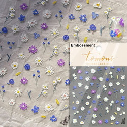 Hummingbird Iris Butterfly Peony Rose Tulip Daisy Lily Flowers Morning Glory Pearl Rhinestones Nail Art Sticker Decoration Decal (ONLINE ORDER ONLY)
