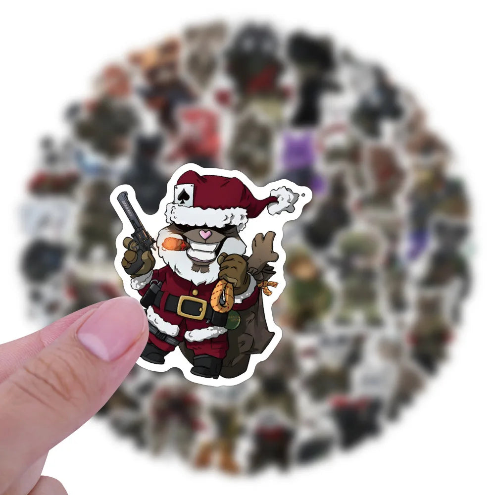 10/30/50/100PCS Tactical Teddy Stickers Cool Anima DIY Decoration Scrapbook Luggage Laptop Guitar Car Bike Cartoon Decals Toy (ONLINE ORDER ONLY)
