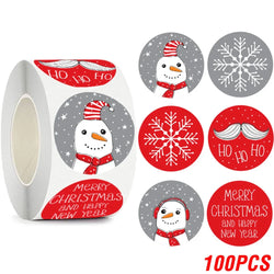 100-500pcs Merry Christmas Stickers 1Inch Santa Merry Tree Festival Sticker For Gift Package Seal Labels Wedding Decoration (ONLINE ORDER ONLY)
