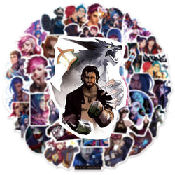 10/30/50PCS Arcane League of Legends Stickers Cool Game Animation Sticker Scrapbook Luggage Laptop Phone Guitar Bike Cartoon Toy (Online Order Only)