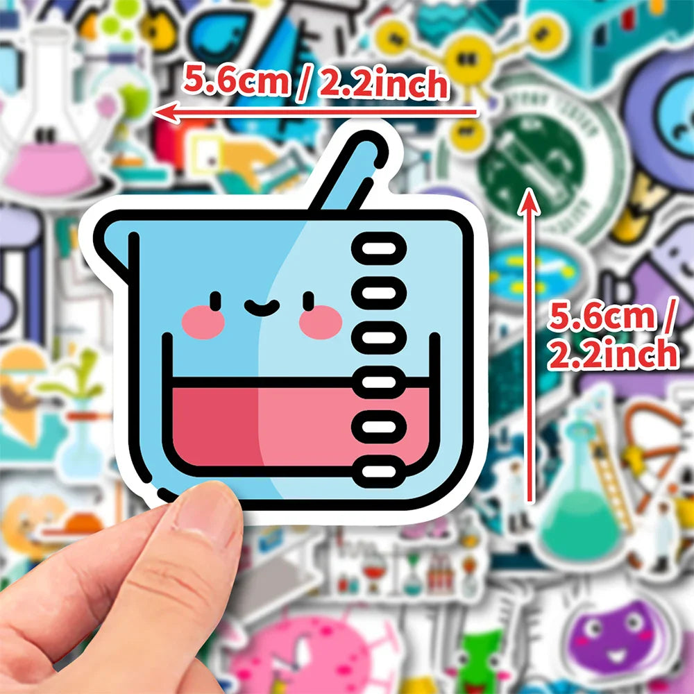 10/30/50/100pcs Science Physics Chemistry Lab Graffiti Stickers Laptop Scrapbook Suitcase Phone Diary Decoration Sticker Kid Toy (ONLINE ORDER ONLY)