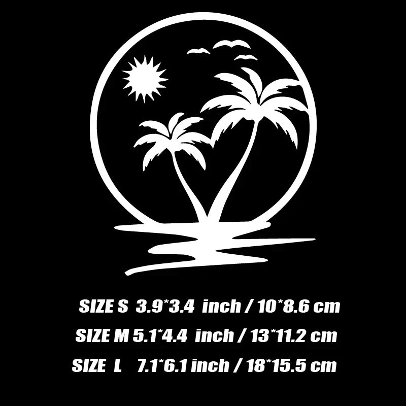 Coconut Tree Stickers,Vinyl Waterproof  Self-adhesive Decorative Car Sticker,For Cars, Trucks, Walls, Laptops, Windows, (ONLINE ORDER ONLY)