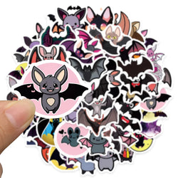50pcs Cute Cartoon Bats Animal Graffiti Stickers For Laptop Phone Guitar Luggage Bicycle Car Waterproof Vinyl Decals (ONLINE ORDER ONLY)