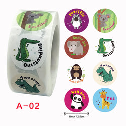 100-500 Pcs 2.5cm Animal Stickers Roll for Envelope Praise Reward Student Work Label Stationery Seal Lable Children with Gifts (ONLINE ORDER ONLY)