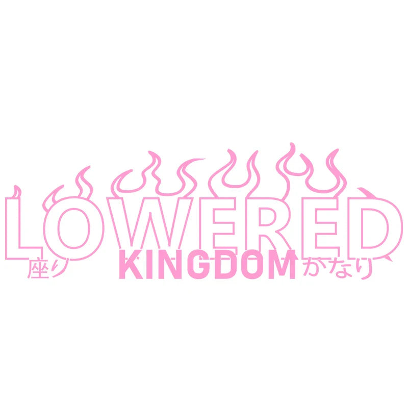 Lowered Kingdom Flame for Car Sticker Windshield Rear Window Banner JDM Graphics Stance External Accessories Vinyl Decals (ONLINE ORDER ONLY)