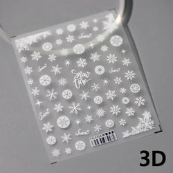 Bronzing Jelly Laser Snowflake Christmas Hot 5D Soft Embossed Relief Self Adhesive Nail Art Decoration Sticker 3D Manicure Decal (ONLINE ORDER ONLY)