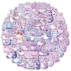 Cute Hippopotamus Cartoon Stickers for Kids - 10/30/50pcs Laptop Fridge Phone Suitcase Scrapbook (Online Order Only)