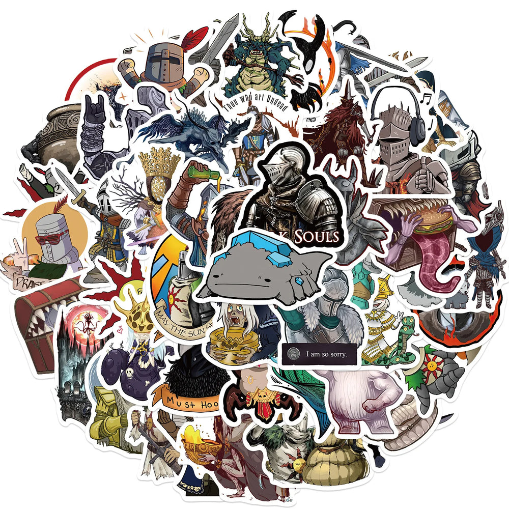 Dark Souls Graffiti Stickers 10/30/50pcs for Suitcase, Skateboard, Laptop, Luggage, Phone, Car (ONLINE ORDER ONLY)