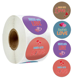 500pcs/roll Handmade with Love Letter Stickers Thank You Stickers Labels Wedding Box Gift Packing Decoration Stationery Stickers (ONLINE ORDER ONLY)