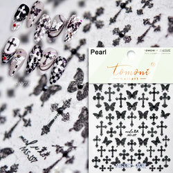Dreamy Moon Stars Love Heart Butterfly Bowknot Lace Shiny Starburst Ribbon Delicate Adhesive Nail Art Stickers Manicure Decals (Online Order Only)