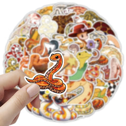 10/30/54PCS Snake Cartoon Stickers Funny Animal Graffiti DIY Toy Luggage Laptop Phone Guitar Bike Skateboard Decals Decoration (Online Order Only)