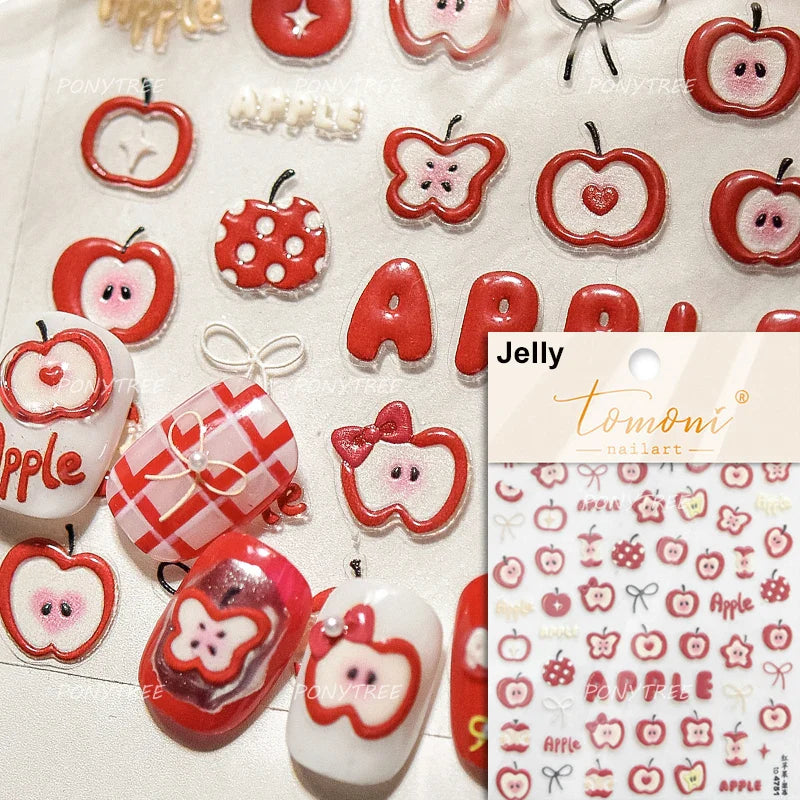 Colorful Swimsuit Bikini Fresh String Bag Vegetables Fruits Summer Beach Underwear Sunscreen Nail Art Stickers Manicure Decals (ONLINE ORDER ONLY)