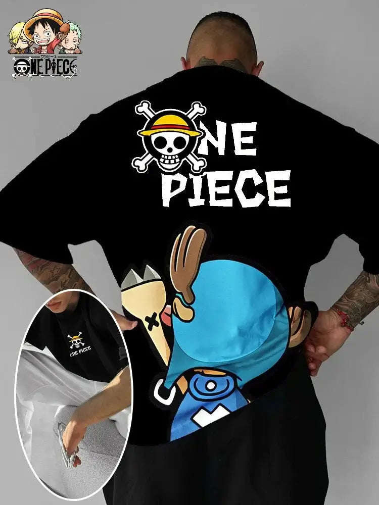 One Piece Graphic T-Shirt: Luffy & Zoro Oversized Streetwear (ONLINE ORDER ONLY)