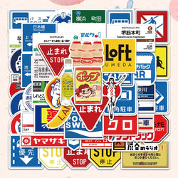 50PCS Warning Parking Stop Sign Stickers for Laptop Motorcycle Skateboard Suitcase (Online Order Only)