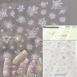 Snowflake Butterfly Rhinestone Shiny Totem Self Adhesive Nail Art Stickers Romantic Charm Chic Rose Flower Pearl Manicure Decals (ONLINE ORDER ONLY)