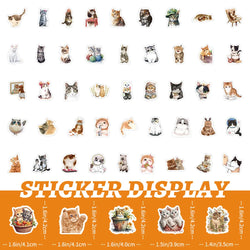 10/30/50/100PCS Cute Kawaii Cats Stickers Decoration Waterproof Skateboard Laptop Phone Notebook Luggage Bike Cartoon Decals Toy (ONLINE ORDER ONLY)