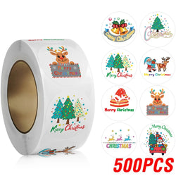 100-500pcs Santa Claus Tree Paper Label Cartoon Merry Christmas Sticker New Year Cute Snowman Stationery Stickers For Kids Gift (Online Order Only)