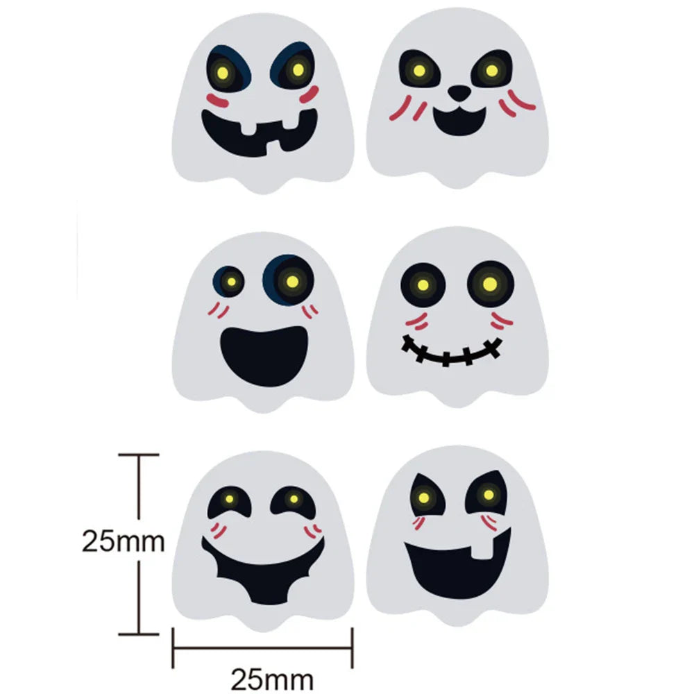 100-500pcs Halloween Sticker Ghost Labels Gift Candy Bags Seal Stickers Halloween DIY Package Paper Sticker Party Decoration (Online Order Only)