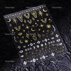 Mysterious Egyptian Cat Totem Eye Symbol Black Pharaoh Kitty Paw Sun Self Adhesive Nail Art Stickers Manicure Decals Wholesale (Online Order Only)