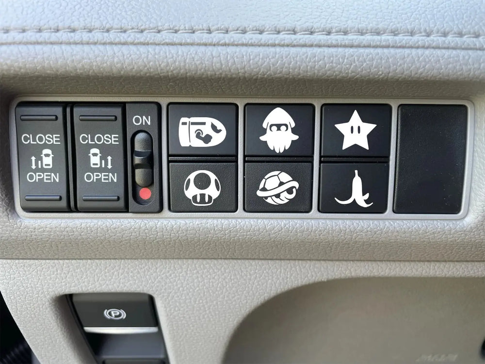 Cartoon Blank Button Car Sticker And Truck Vehicle White Blank Buttons The Car Interior  Decoration Die Cutting  Vinyl Decals (ONLINE ORDER ONLY)