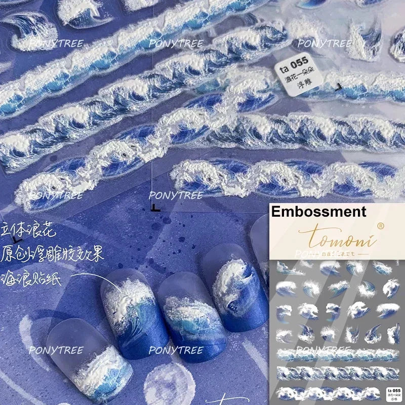 Beach Colourful Conch Dolphin Shell Starfish Jellyfish Star Summer Sea Wave Vacation Mode Water Bubble Nail Art Stickers Decals (Online Order Only)