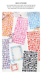 Korea Ins Cute Pixel Dialog Series Decorative Sticker Hand Account Idol Card DIY Material Sticker Personalized Kawaii Stationery (ONLINE ORDER ONLY)