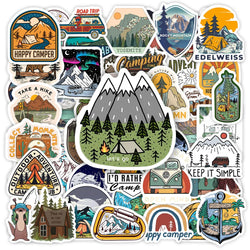 Outdoor Camping Stickers Forest Adventure DIY Toy Decorative Graffiti Decal for Phone Luggage Laptop Bottle Scrapbook Waterproof (ONLINE ORDER ONLY)