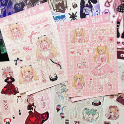 Ins Cute Angel Princess Baseball Girl Sticker Scrapbooking DIY Album Decoration Sticker Aesthetic Personalized Kawaii Stationery (ONLINE ORDER ONLY)