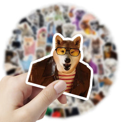 10/30/60pcs Cute Funny Animal Dog Meme Stickers Graffiti Decals Laptop Luggage Phone Car Suitcase Waterproof Sticker Kids Toys (ONLINE ORDER ONLY)