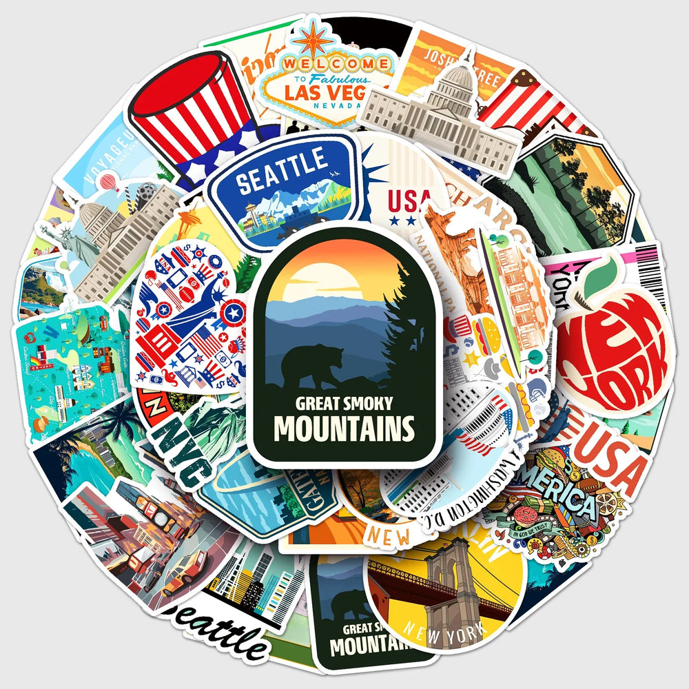 50Pcs Cartoon Waterproof Vinyl Stickers for Skateboard Snowboard Decals (Online Order Only)