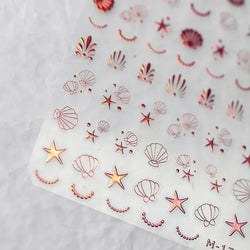 Shiny Laser Constellation Totem Pink Blue Gold Silver Shell Starfish Moon Star 3D Self Adhesive Nail Art Sticker Manicure Decals (ONLINE ORDER ONLY)
