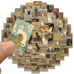 70pcs Retro Cartoon Cats Tarot Art Stickers (ONLINE ORDER ONLY)