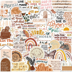 10/30/50PCS Kawaii Boho The Bible Decoration Scrapbooking Accessories PVC Sticker Aesthetic Stationery School Supplies for Kids (ONLINE ORDER ONLY)