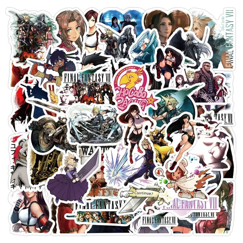 60pcs FINAL FANTASY Stickers for Laptop, Phone, Car, Scooter, Water Bottle, Suitcase, Stationery (Online Order Only)