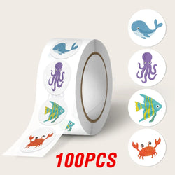 100-500pcs Cartoon Animal Reward Sticker Label Thank You Cute Game Sticker DIY Gift Sealing Label Decoration Supple (ONLINE ORDER ONLY)