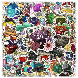10/30/50pcs Game Dragon Dice Cartoon Stickers Cool Graffiti Sticker DIY Phone Skateboard Notebook Waterproof Decals for Kids Toy (ONLINE ORDER ONLY)