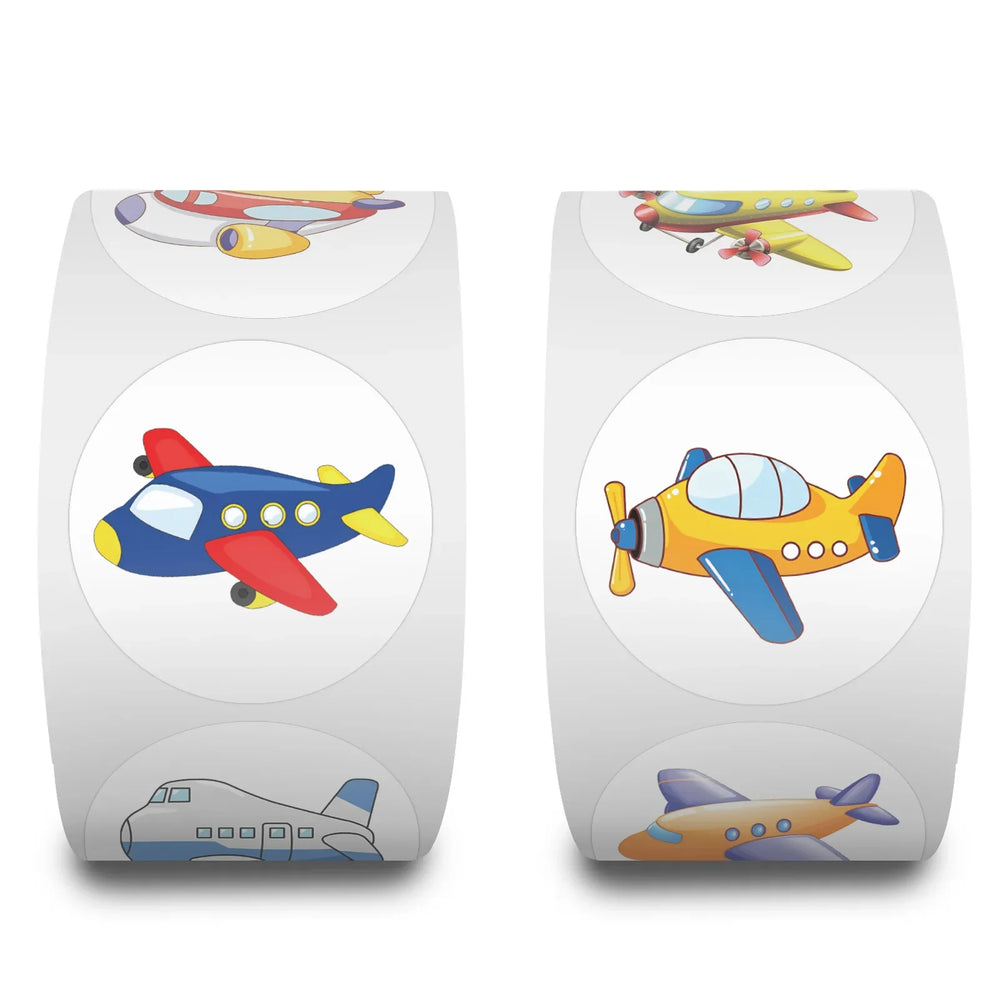 100-500pcs Round Airplane Sticker Kids Birthday Gifts Classroom Teacher Rewards Supplies Airplane Birthday Decorations Sticker (ONLINE ORDER ONLY)