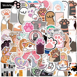 61PCS Cartoon Cat Paw Stickers For Phone Suitcase Ipad Stationery Laptop Cartoon Sticker DIY Craft Supplies Decals Toys (Online Order Only)
