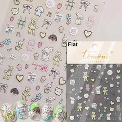 Lovely Dog Puppy Dream Heart Flower Star Pizza Food Sugar Skewers Strawberry Desserts Adhesive Nail Art Stickers Manicure Decals (Online Order Only)