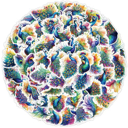 Peacock Cartoon Stickers Waterproof Decals for Bike, Luggage, Laptop (Online Order Only)
