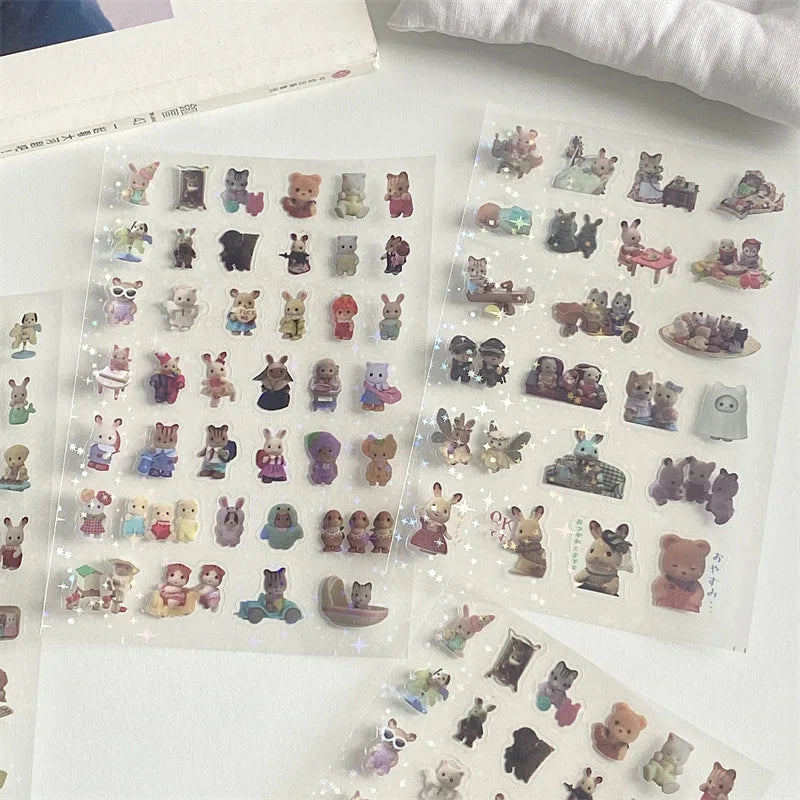 6pcs/10pcs Set Y2K Random Cute Glitter Laser Sticker for Phone Camera Luggage Journal Sticker Kawaii Decoration Sticker Gift (ONLINE ORDER ONLY)