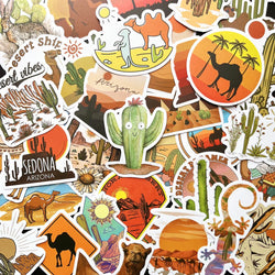 Cactus Camel Desert Stickers 10/50Pcs Scrapbook Guitar Vintage Anime Craft Supplies (Online Order Only)