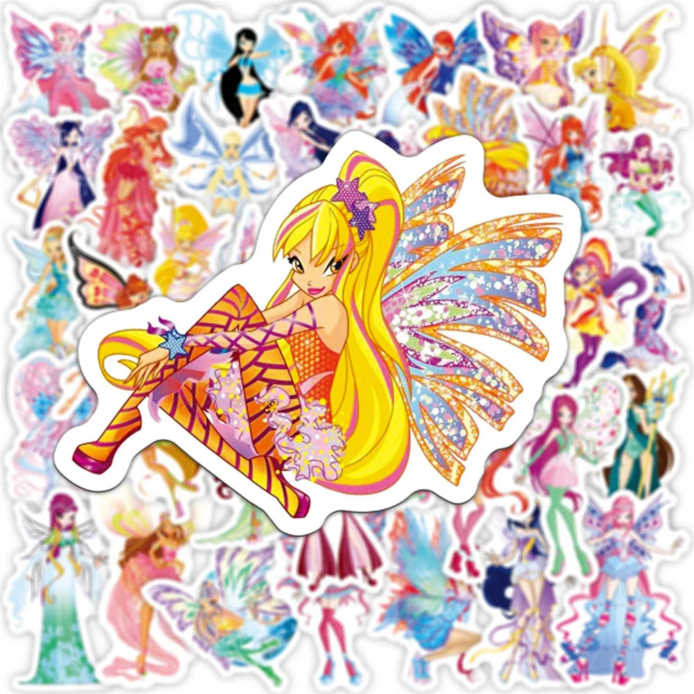 Princess Butterfly Stickers 10/30/50PCS for Phone Laptop Luggage Skateboard Kids Gift (ONLINE ORDER ONLY)