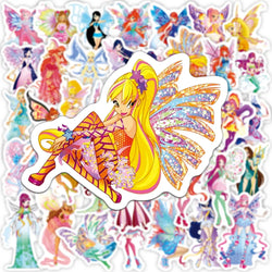 Princess Butterfly Stickers 10/30/50PCS for Phone Laptop Luggage Skateboard Kids Gift (ONLINE ORDER ONLY)