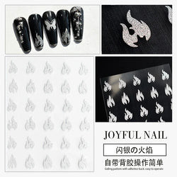 Reflective Glitter 3D Nail Stickers Love/Bear/Butterfly/Flame/Star Design Foils Sliders Manicure Decals Wraps Press on Nail Tool (ONLINE ORDER ONLY)