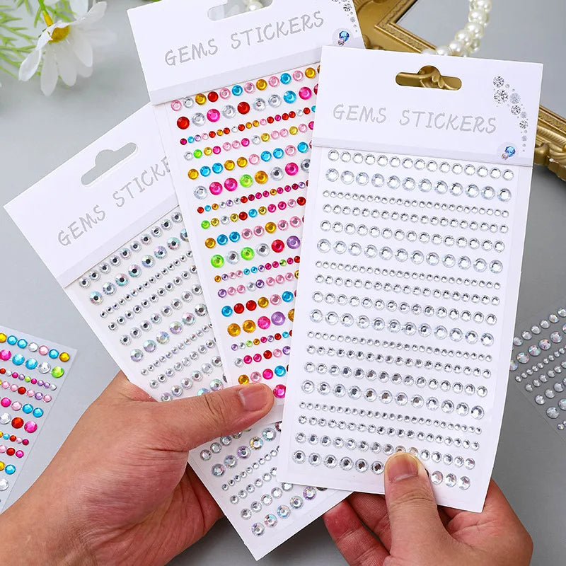 Festival Rhinestone Face Jewelry Stickers - DIY Crystal Eye Makeup & Nail Art (Online Order Only)