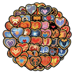AI Heart-Shaped Stickers for Suitcase, Skateboard, Laptop, Luggage, Fridge, Phone, Car - 10/30/60Pcs Decals (ONLINE ORDER ONLY)