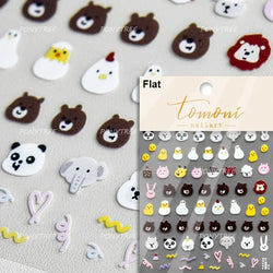 Panda Bamboo Butterfly Pattern Totem Figure Peony Flower Love Heart Adhesive Nail Art Stickers Embroidery Pearl Manicure Decals (ONLINE ORDER ONLY)